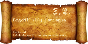 Bogdánffy Marianna névjegykártya